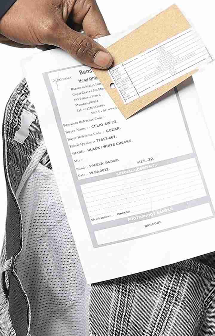 Celio* Checked Regular Fit Grey Trouser