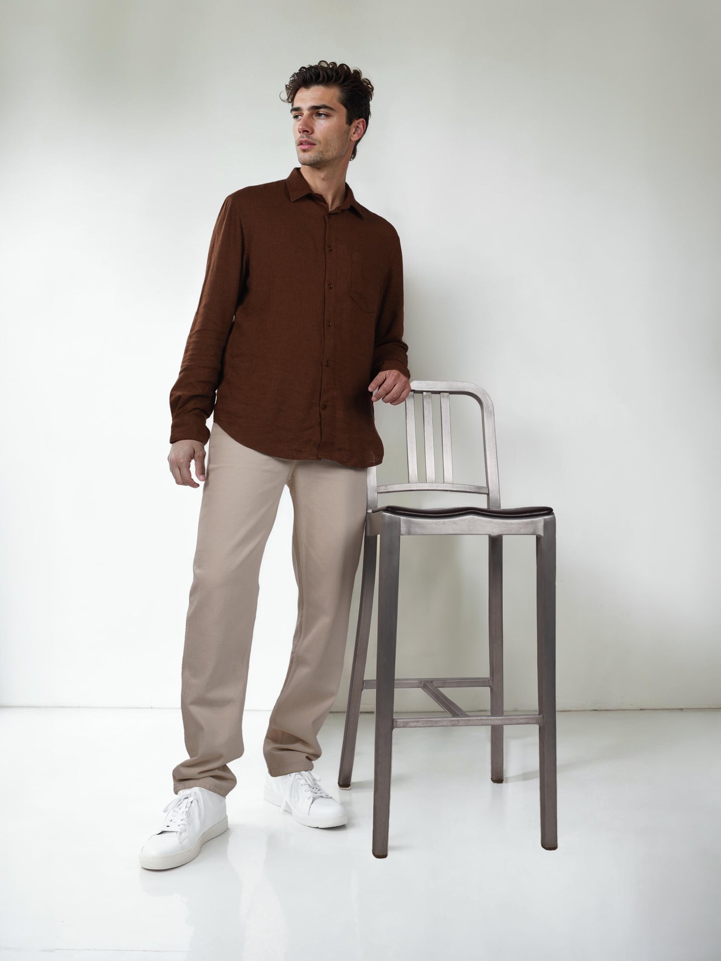 Celio* Cotton Loose Fit Beige Jean