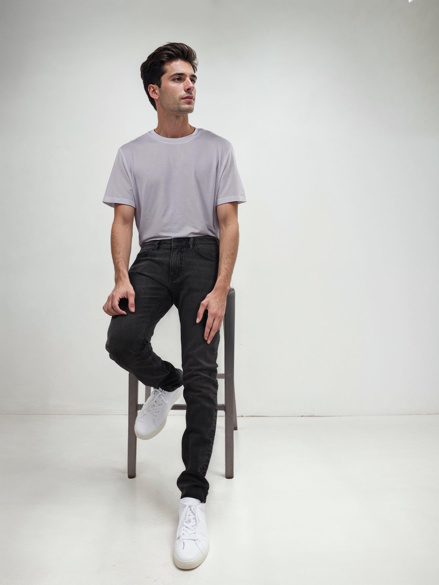 Celio* Cotton Skinny Fit Black Jean