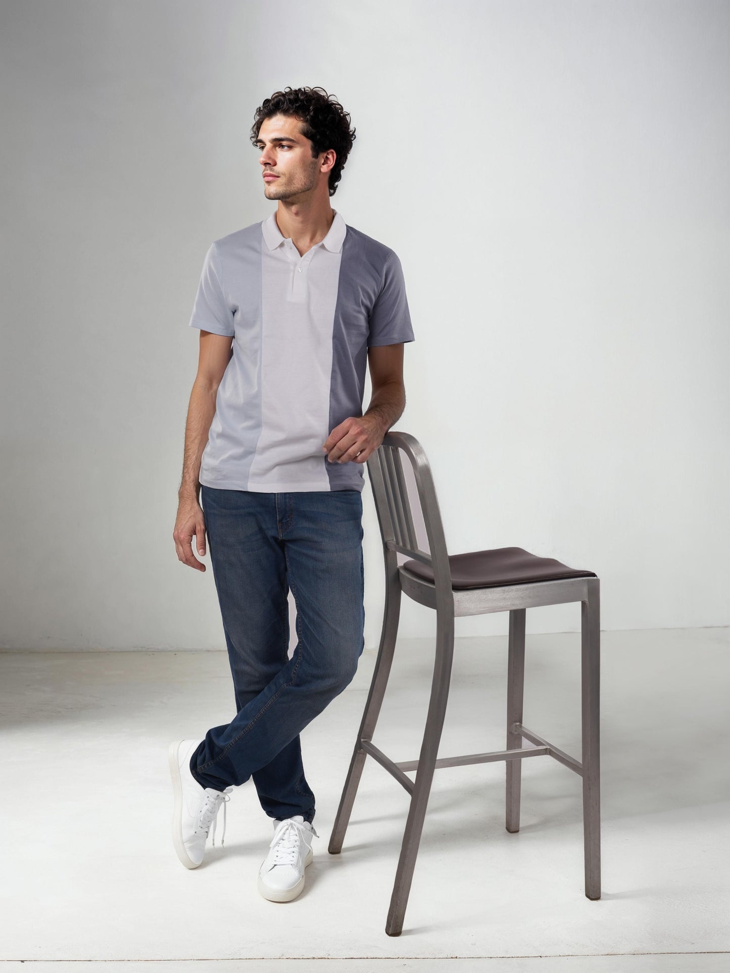 Celio* Colourblock Regular Fit Cotton Blue T-Shirts