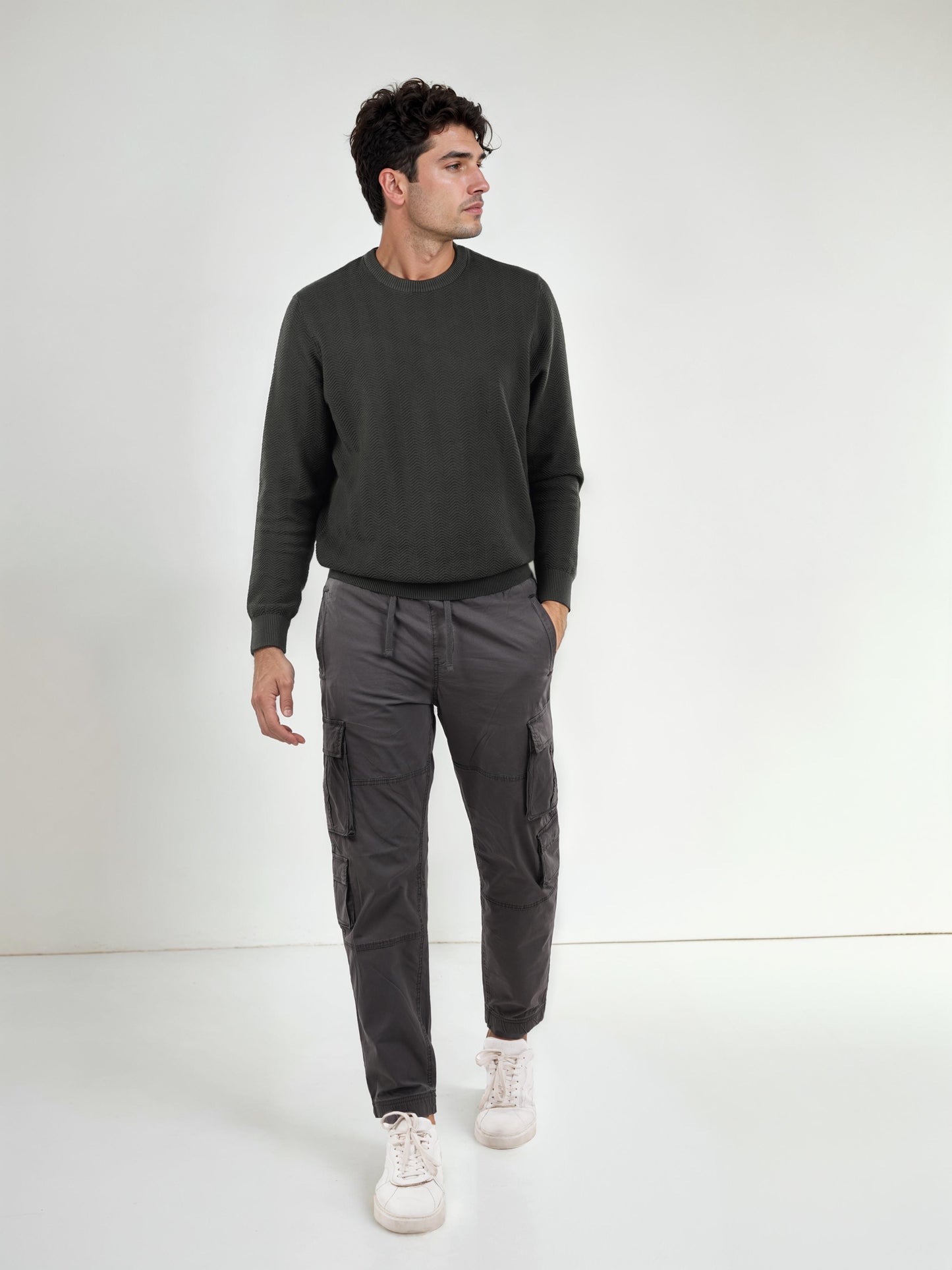Celio* Cotton Straight Fit Grey Trouser