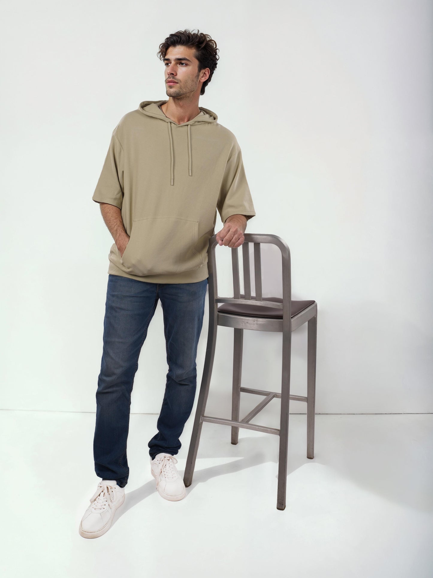 Celio* Solid Regular Fit Cotton Green Sweatshirt