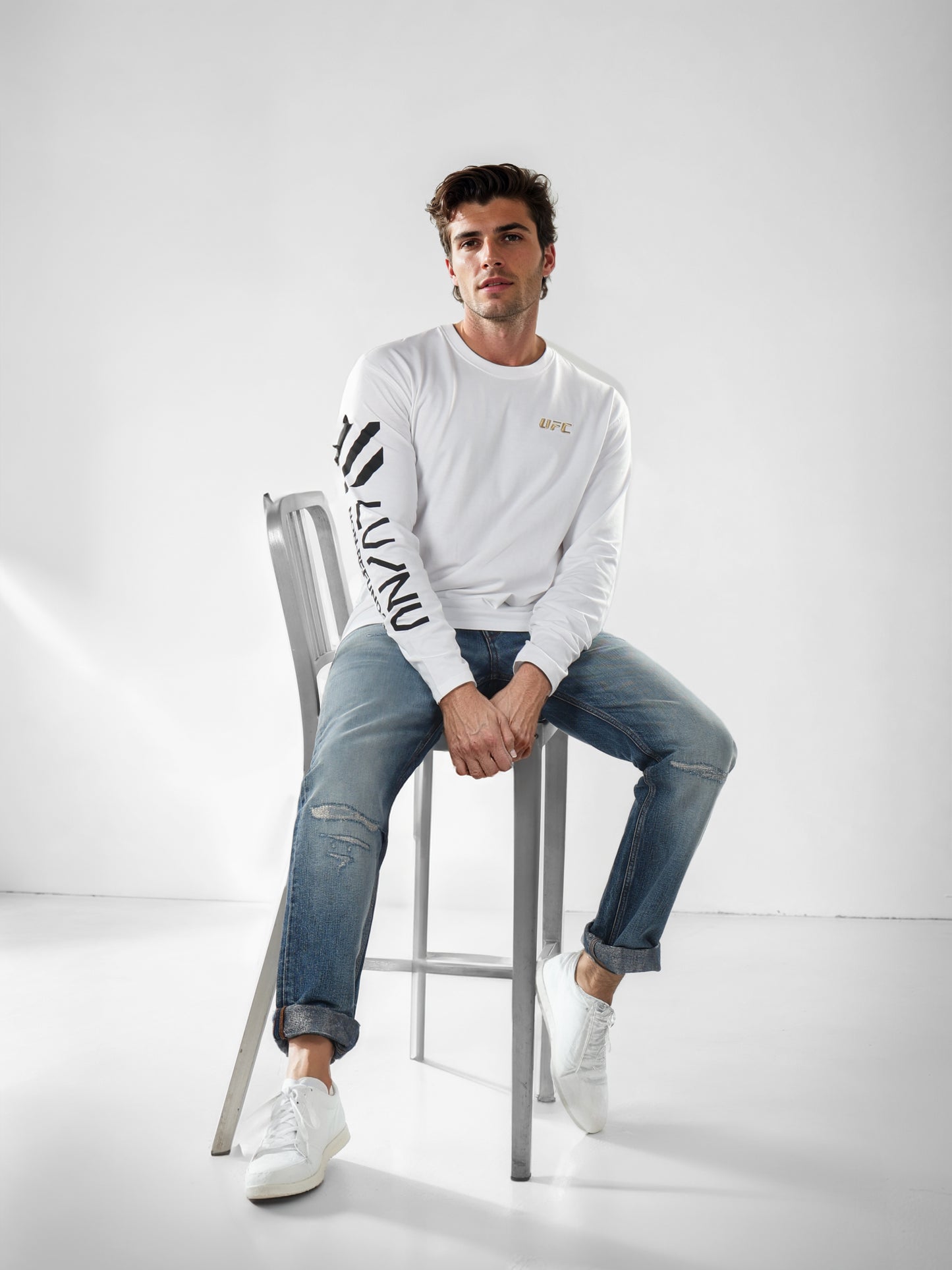 Celio* Ufc Oversized Cotton White T-Shirts