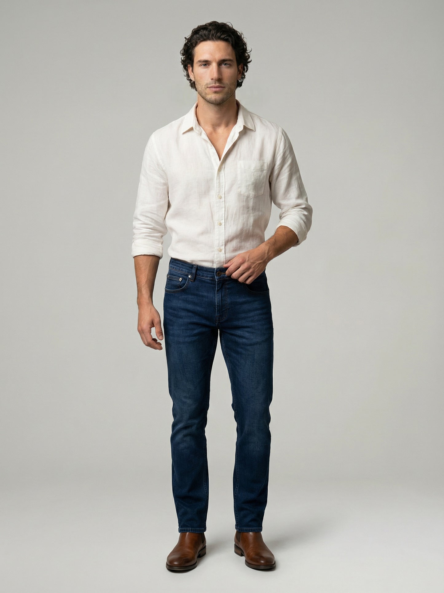 Celio Mens Blue Twill Slim Fit Modal Jeans