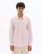 Slim Fit Cotton Blend Spread Collar Shirt - Pink