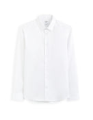 Slim Fit Cotton Spread Collar Shirt - White