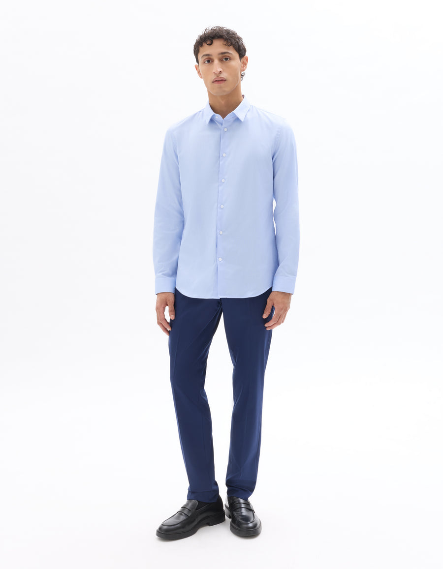 Regular Fit Spread Collar Shirt - Sky Blue