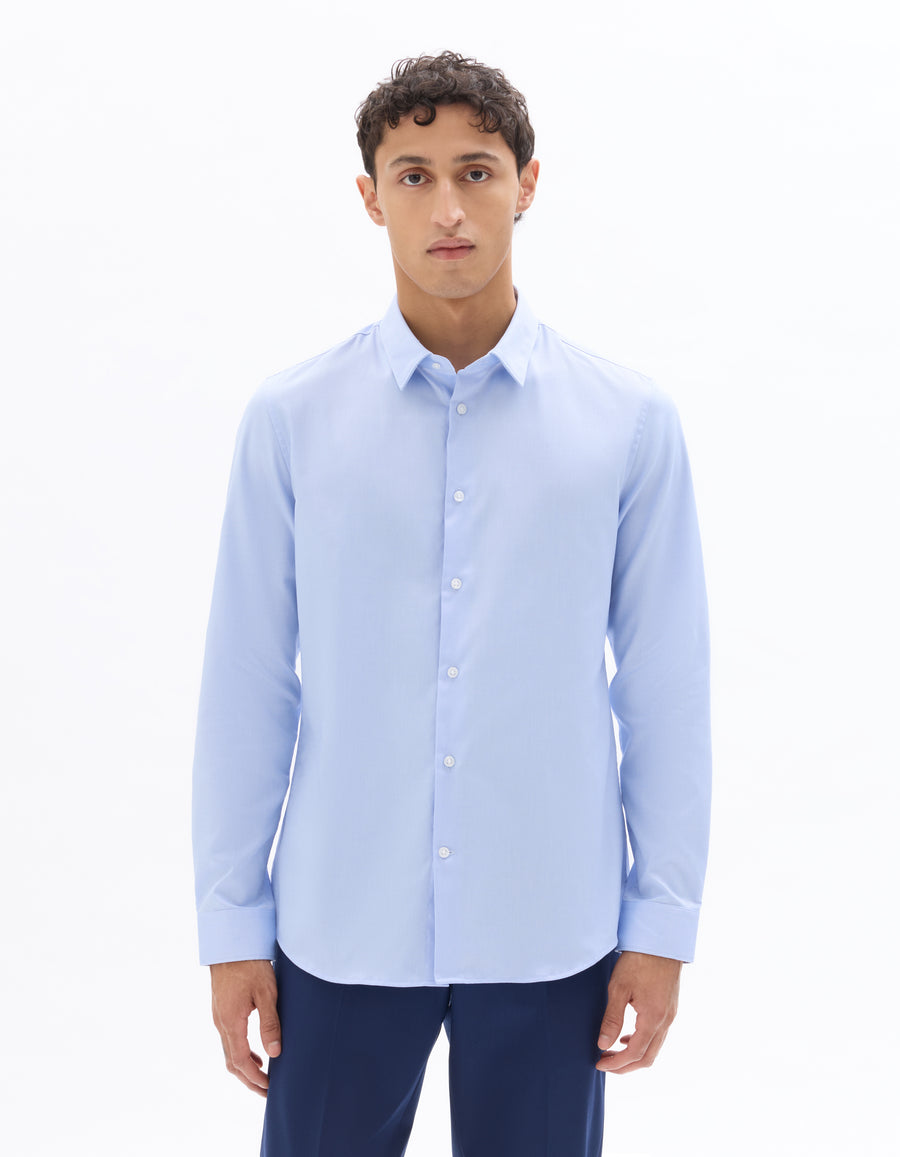 Regular Fit Spread Collar Shirt - Sky Blue