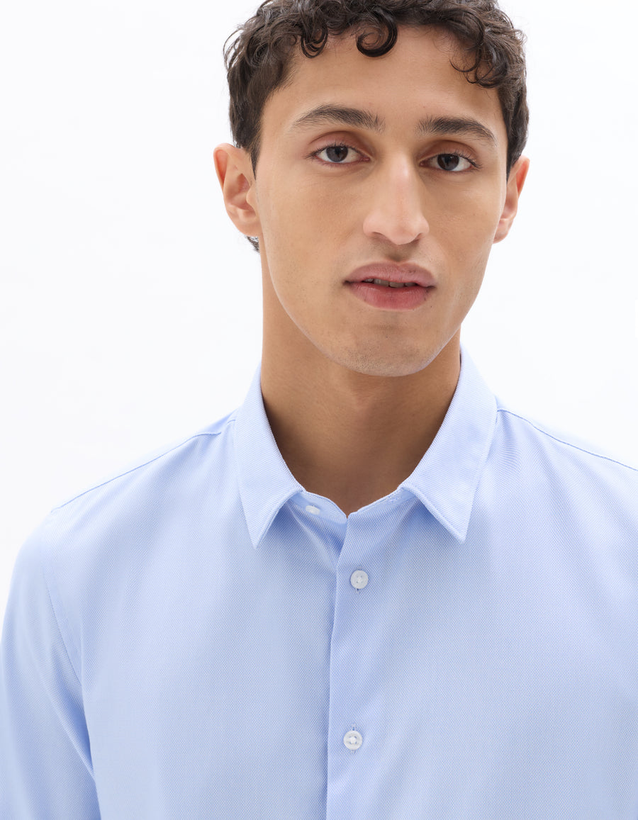 Regular Fit Spread Collar Shirt - Sky Blue