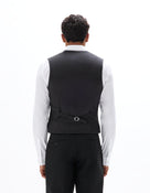 Slim Fit Poly Viscose Coat - Black