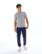 Slim Fit Stretch Cotton Crew Neck T-Shirt - Grey