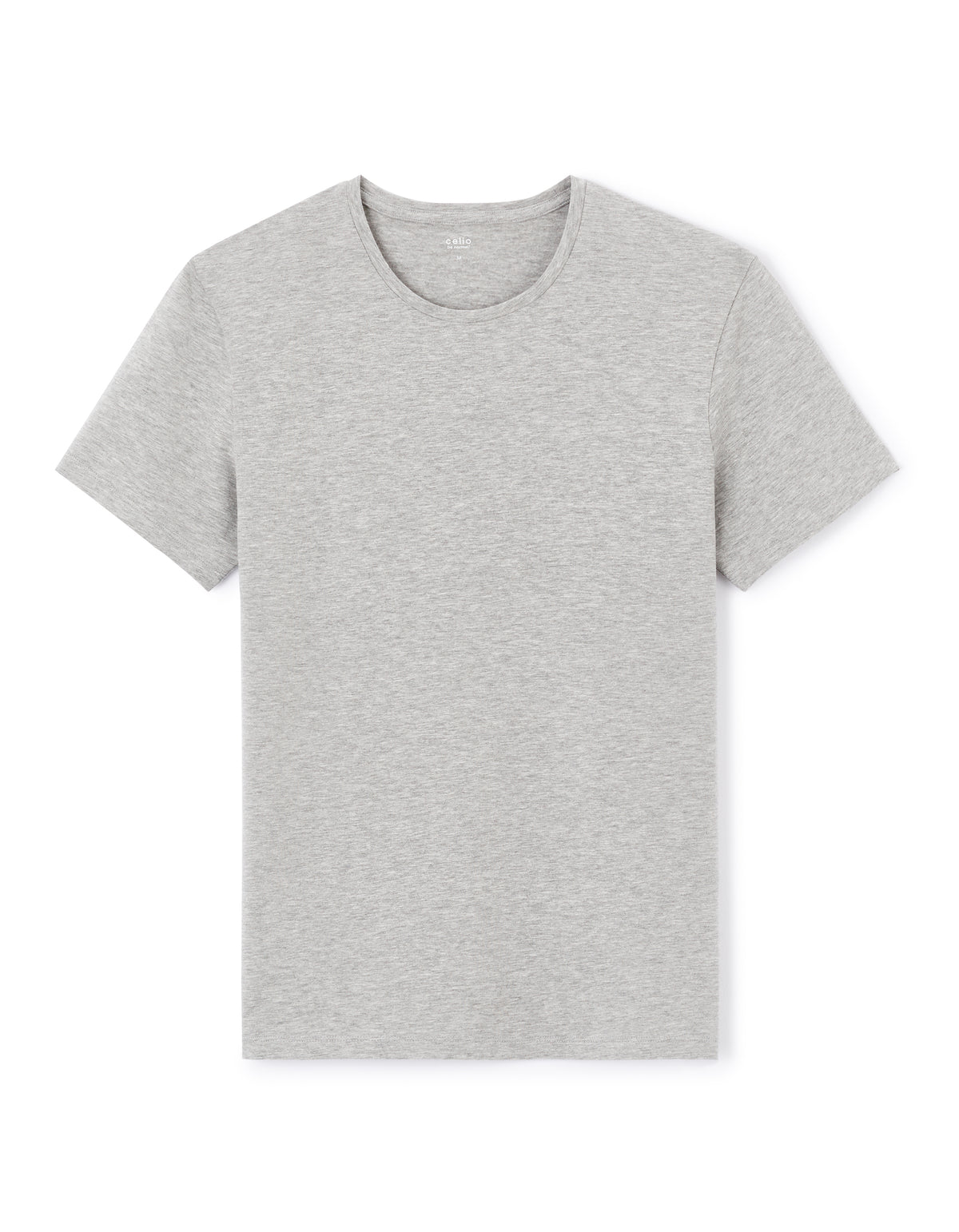 Slim Fit Stretch Cotton Crew Neck T-Shirt - Grey