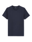 Slim Fit Stretch Cotton Crew Neck T-Shirt - Navy Blue