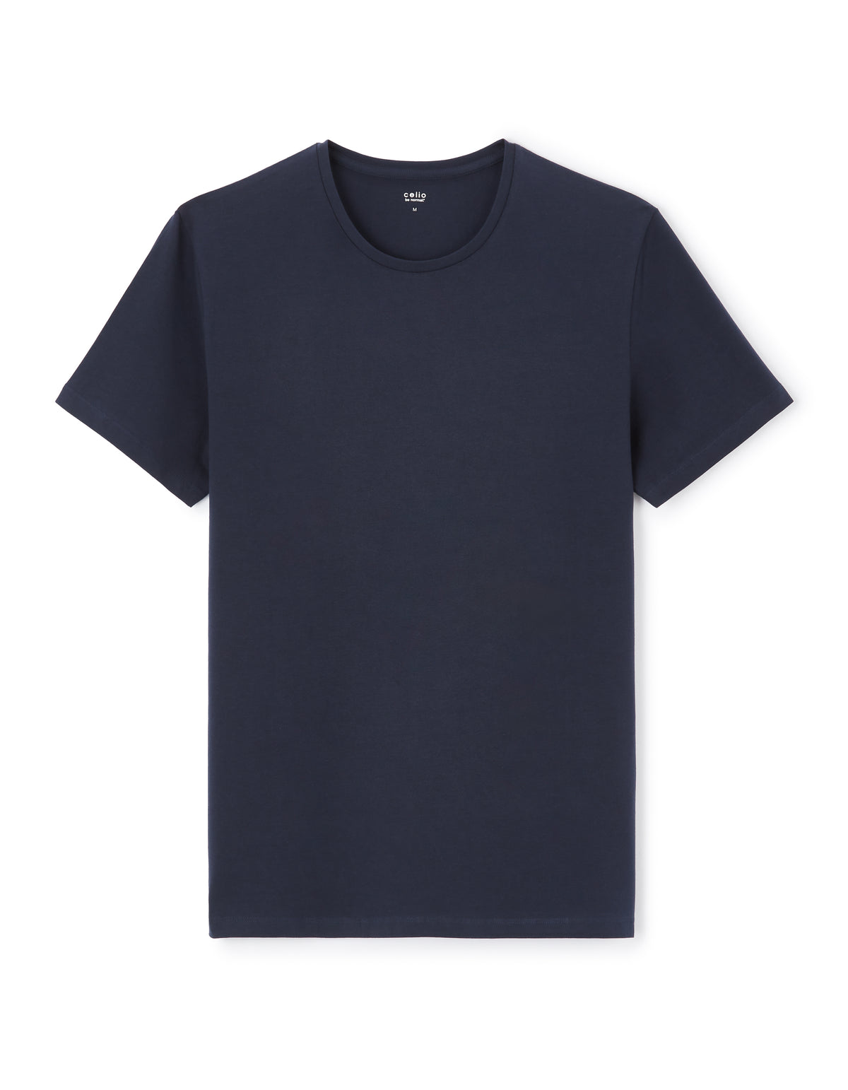 Slim Fit Stretch Cotton Crew Neck T-Shirt - Navy Blue