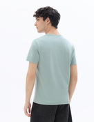 Slim Fit Stretch Cotton Crew Neck T-Shirt - Blue