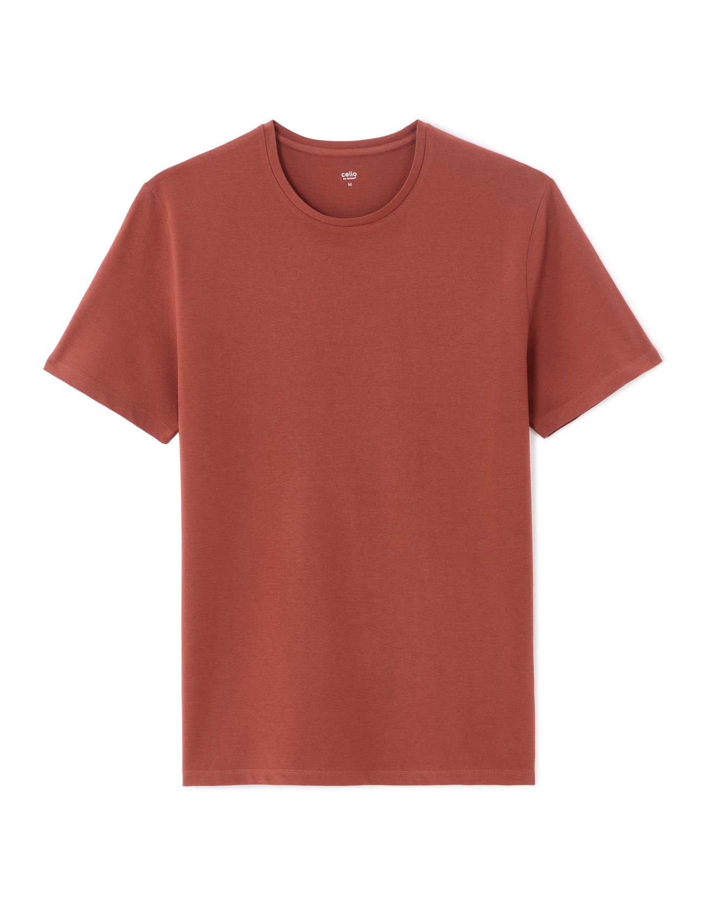 Slim Fit Stretch Cotton Crew Neck T-Shirt - Red