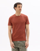 Slim Fit Stretch Cotton Crew Neck T-Shirt - Red