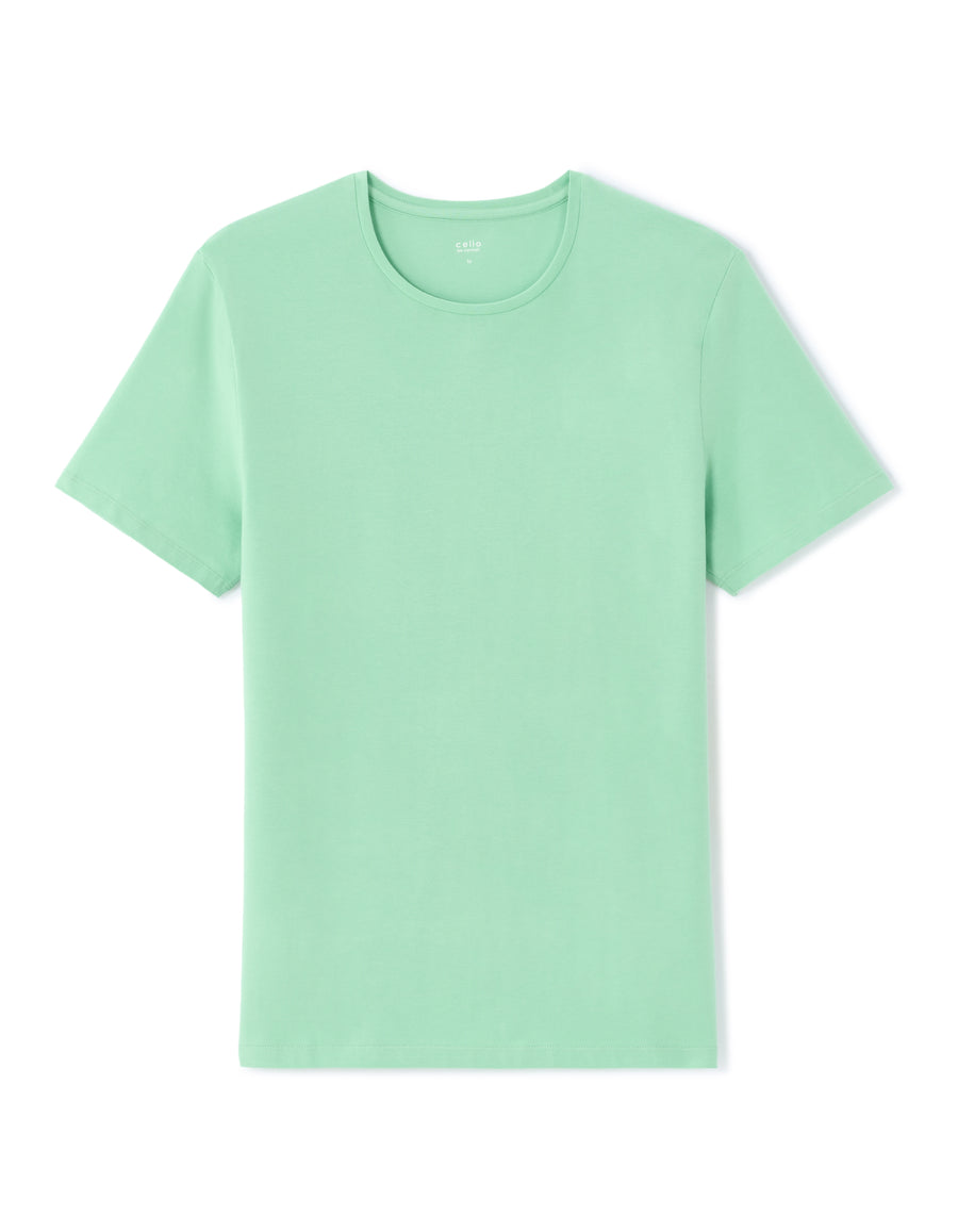 Slim Fit Stretch Cotton T-Shirt - Green