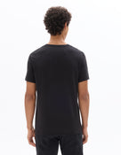 Slim Fit Cotton Blend V Neck T-Shirt - Black