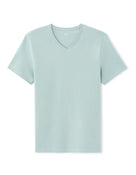 Slim Fit Cotton Blend V Neck T-Shirt - Blue