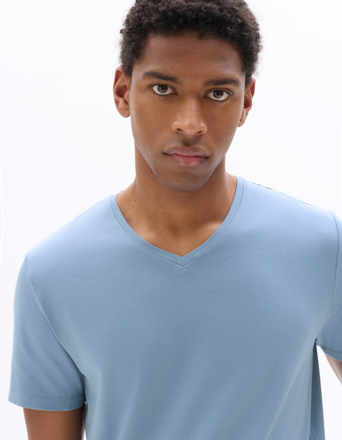 Slim Fit 100% Cotton Solid V Neck T-Shirts
