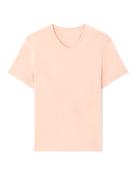 Slim Fit Cotton Blend V Neck T-Shirt - Pink