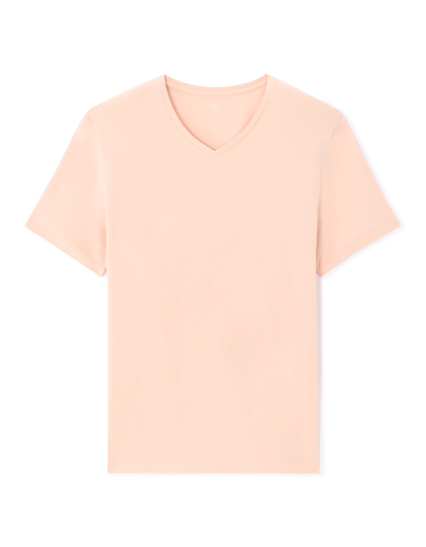 Slim Fit Cotton Blend V Neck T-Shirt - Pink