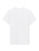 Slim Fit Cotton Blend V Neck T-Shirt - White