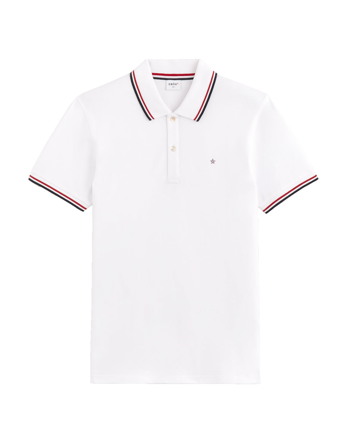 Regular Fit Cotton Stretch Polo Collar T-Shirts - White