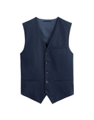 Slim Fit Poly Viscose Coat - Blue