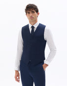 Slim Fit Poly Viscose Coat - Blue