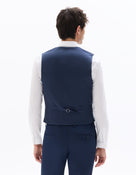 Slim Fit Poly Viscose Coat - Blue