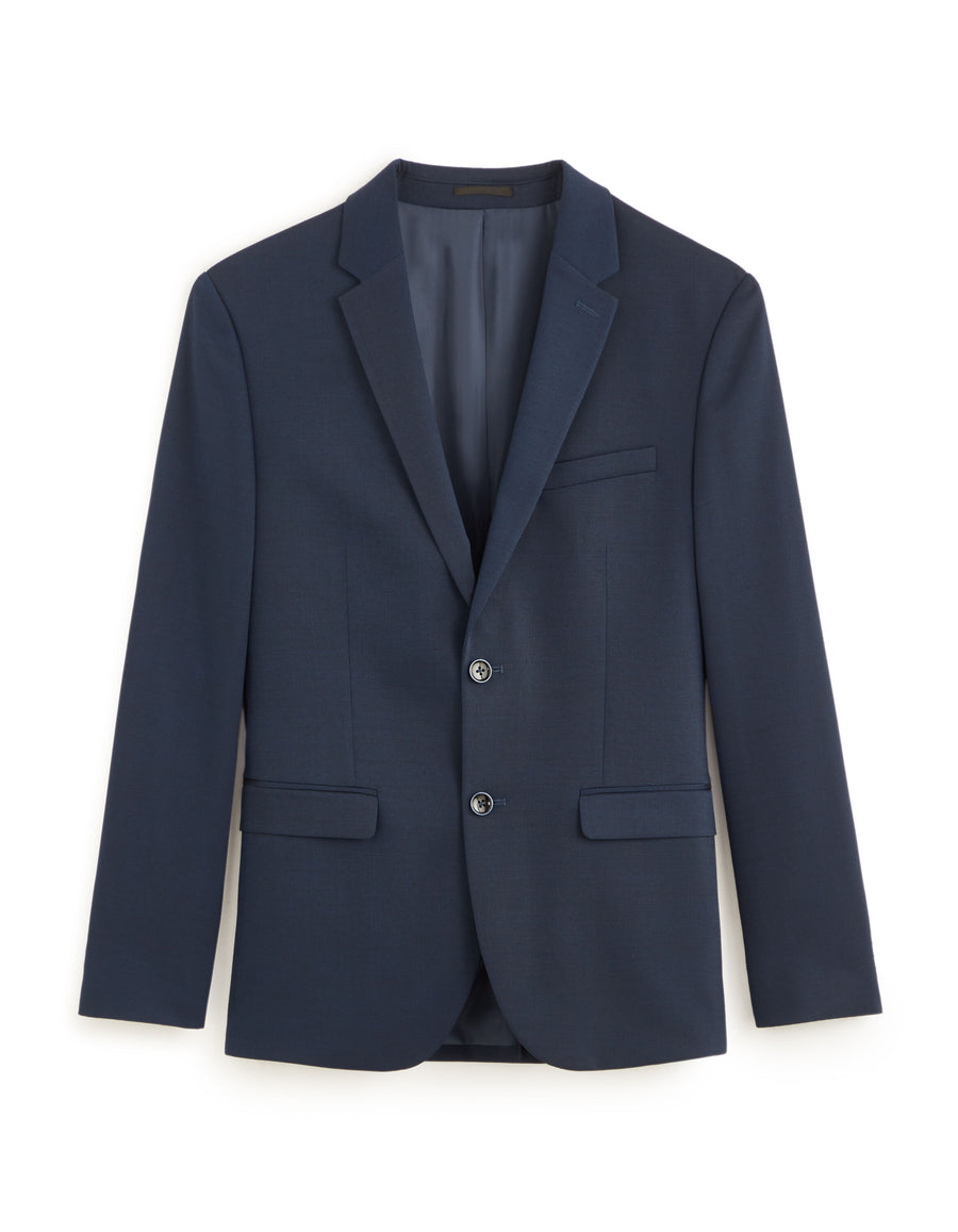Slim Fit 100% Polyester Blazer - Blue