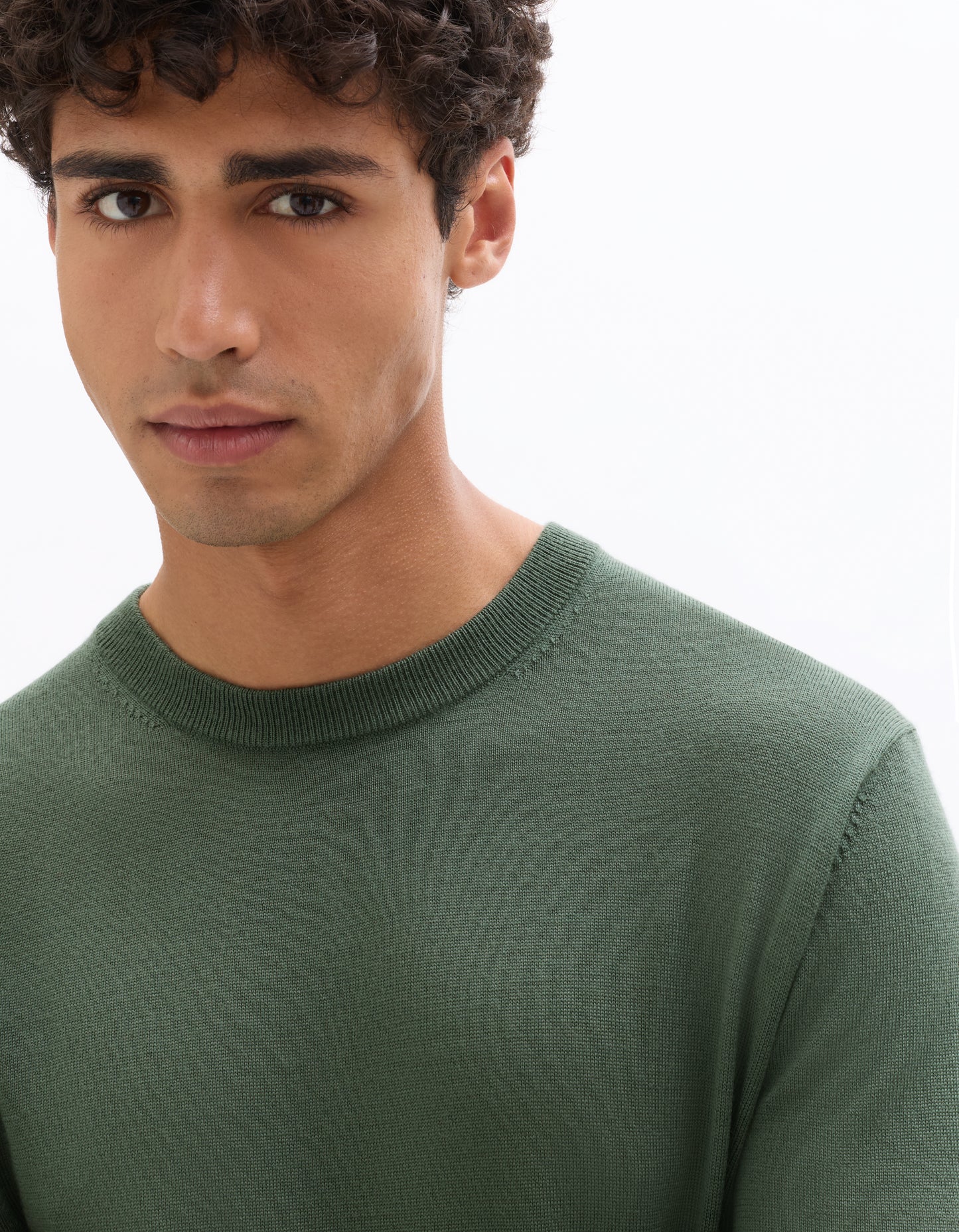 Regular Fit 100% Wool Solid Crew Neck Sweaters
