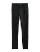 Slim Fit Stretch Cotton Trousers - Black