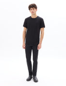 Slim Fit Stretch Cotton Trousers - Black
