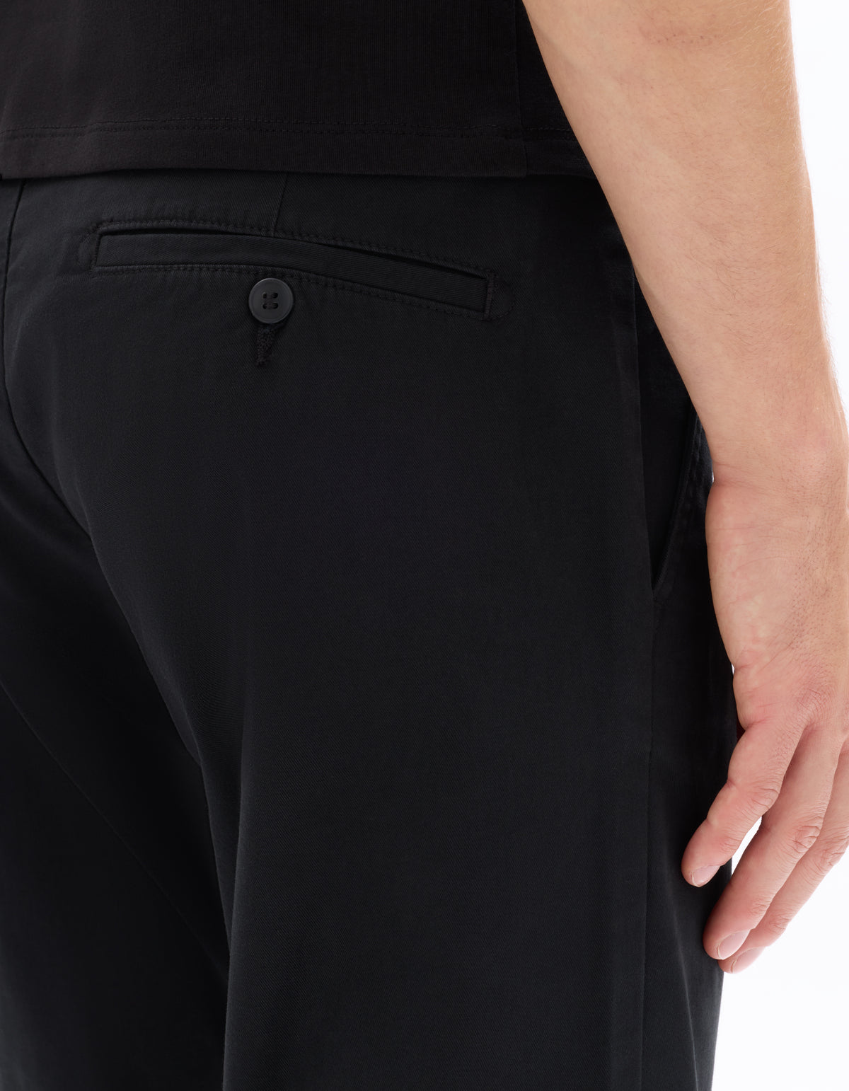 Slim Fit Stretch Cotton Trousers - Black