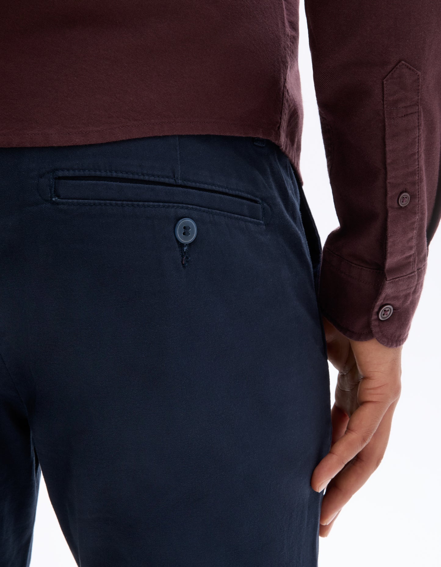 Celio* Cotton-Blend Slim Fit Blue Trouser
