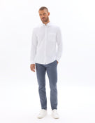 Slim Fit 100% Cotton Solid Formal Trouser - Grey