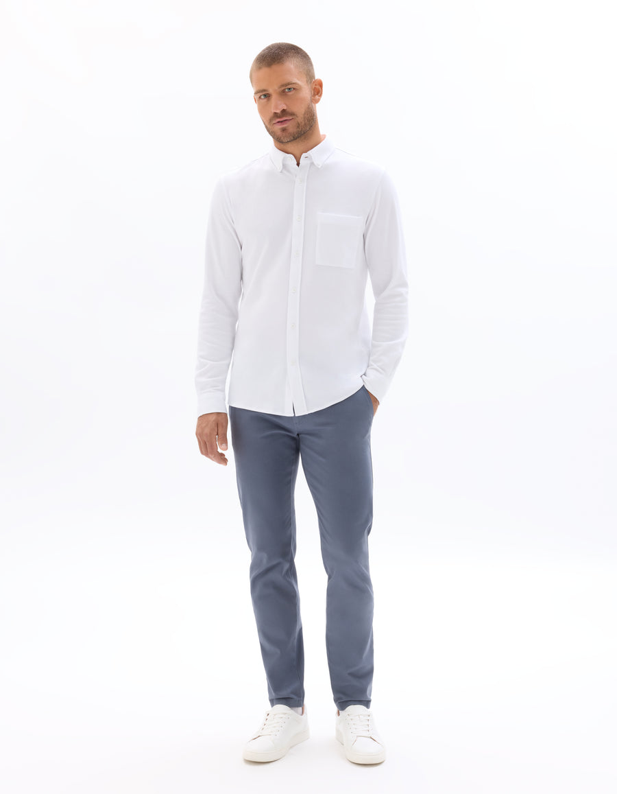 Slim Fit 100% Cotton Solid Formal Trouser - Grey