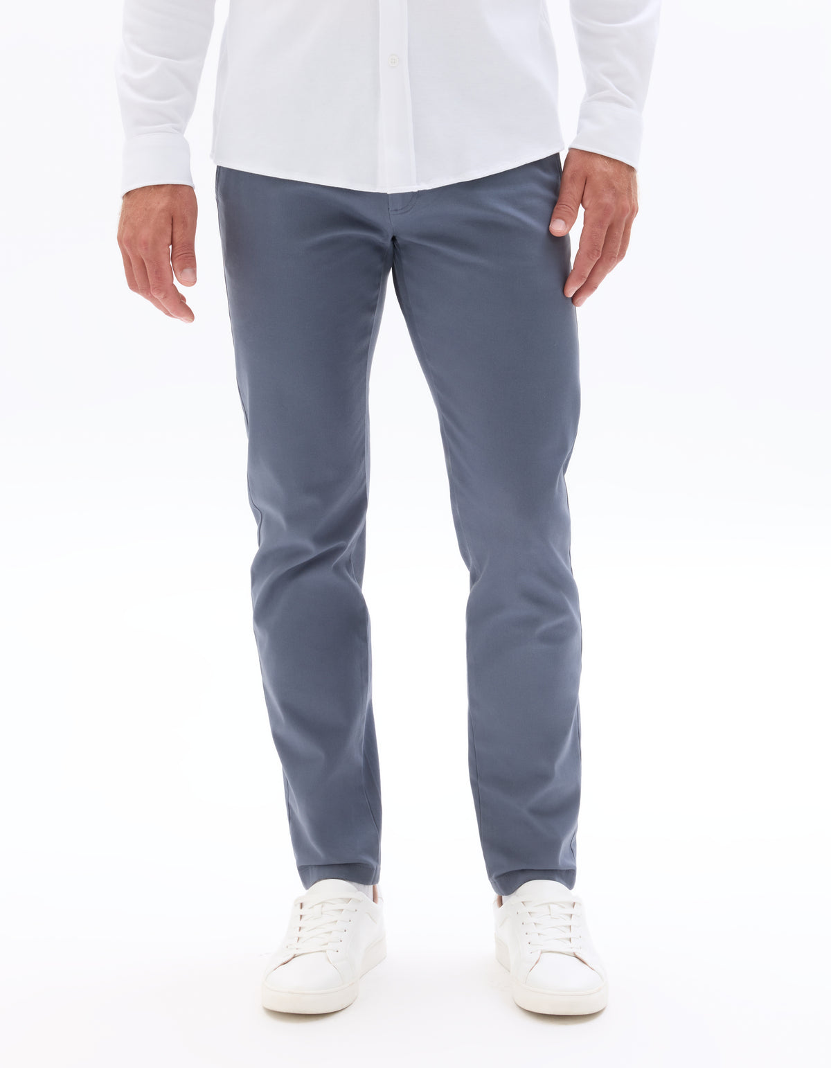 Slim Fit 100% Cotton Solid Formal Trouser - Grey