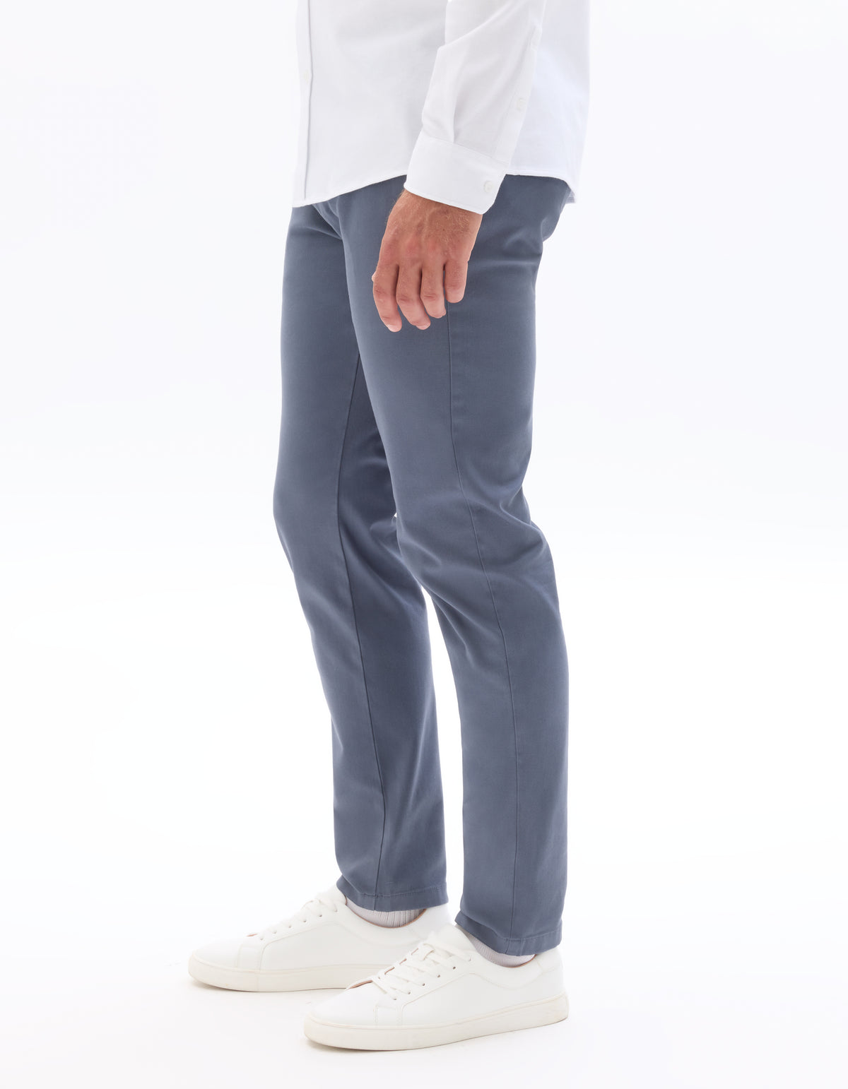 Slim Fit 100% Cotton Solid Formal Trouser - Grey