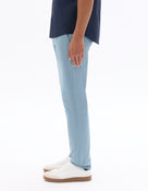 Slim Fit Stretch Cotton Trousers - Light Blue