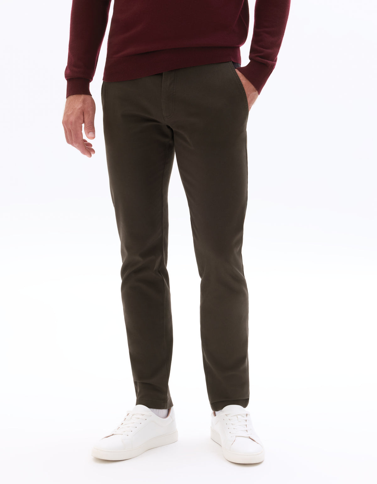 Slim Fit 100% Cotton Solid Formal Trouser - Brown