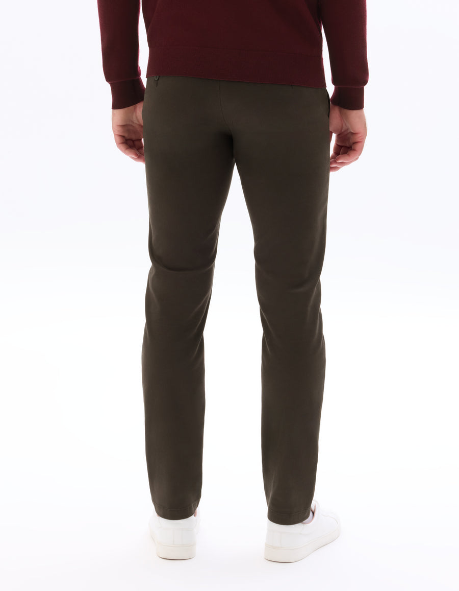 Slim Fit 100% Cotton Solid Formal Trouser - Brown
