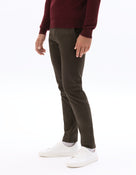 Slim Fit 100% Cotton Solid Formal Trouser - Brown