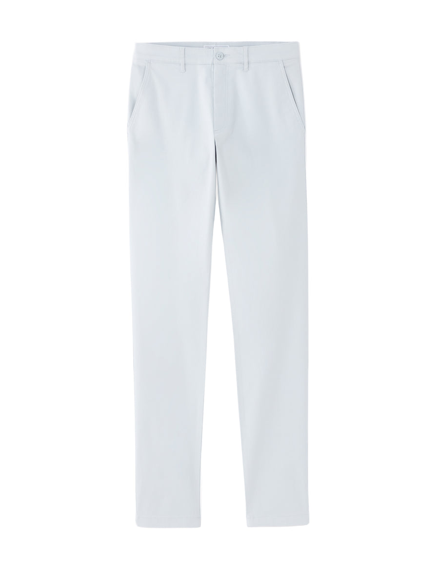 Slim Fit Stretch Cotton Casual Trousers - Light Blue
