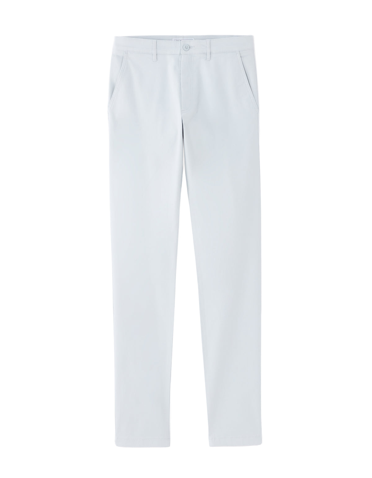Slim Fit Stretch Cotton Casual Trousers - Light Blue