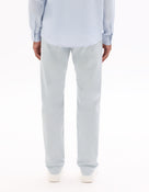 Slim Fit Stretch Cotton Casual Trousers - Light Blue