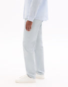 Slim Fit Stretch Cotton Casual Trousers - Light Blue